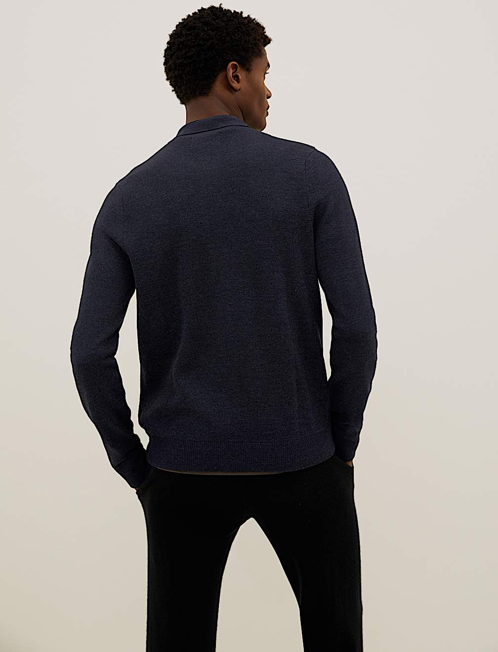 Merino Wool Zip Up Knitted Cardigan