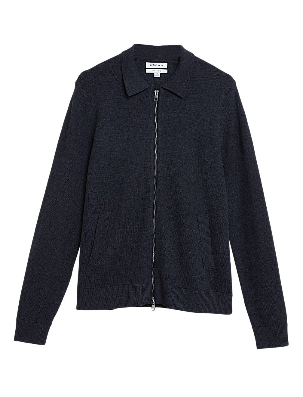 Merino Wool Zip Up Knitted Cardigan