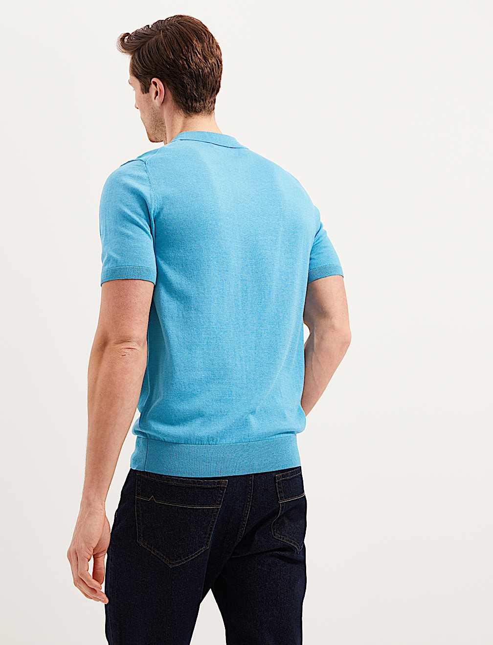 Silk Cotton Knitted Polo Shirt