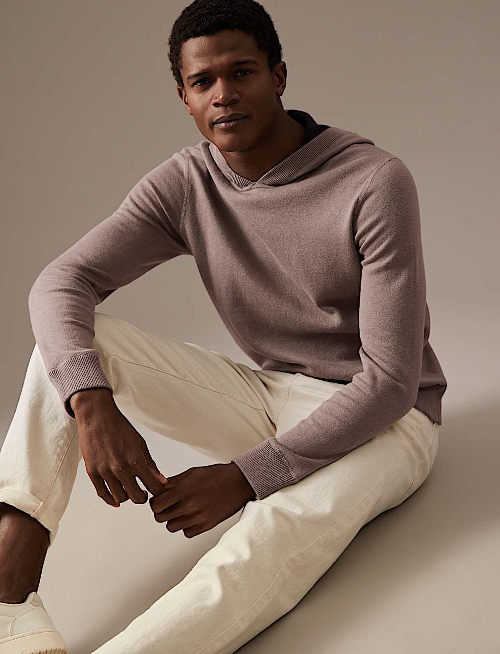 Wool Blend Double Faced Knitted Hoodie