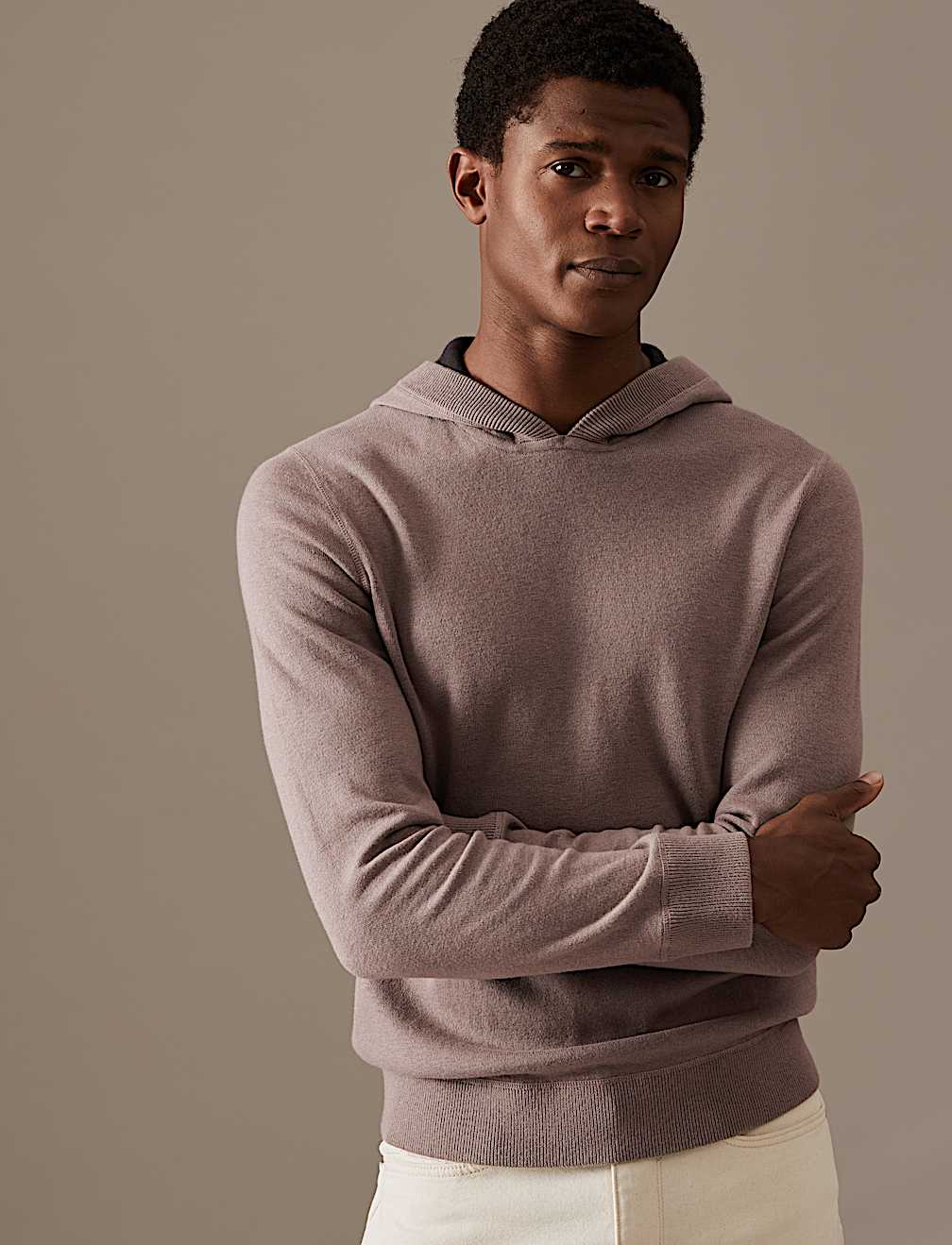 Wool Blend Double Faced Knitted Hoodie