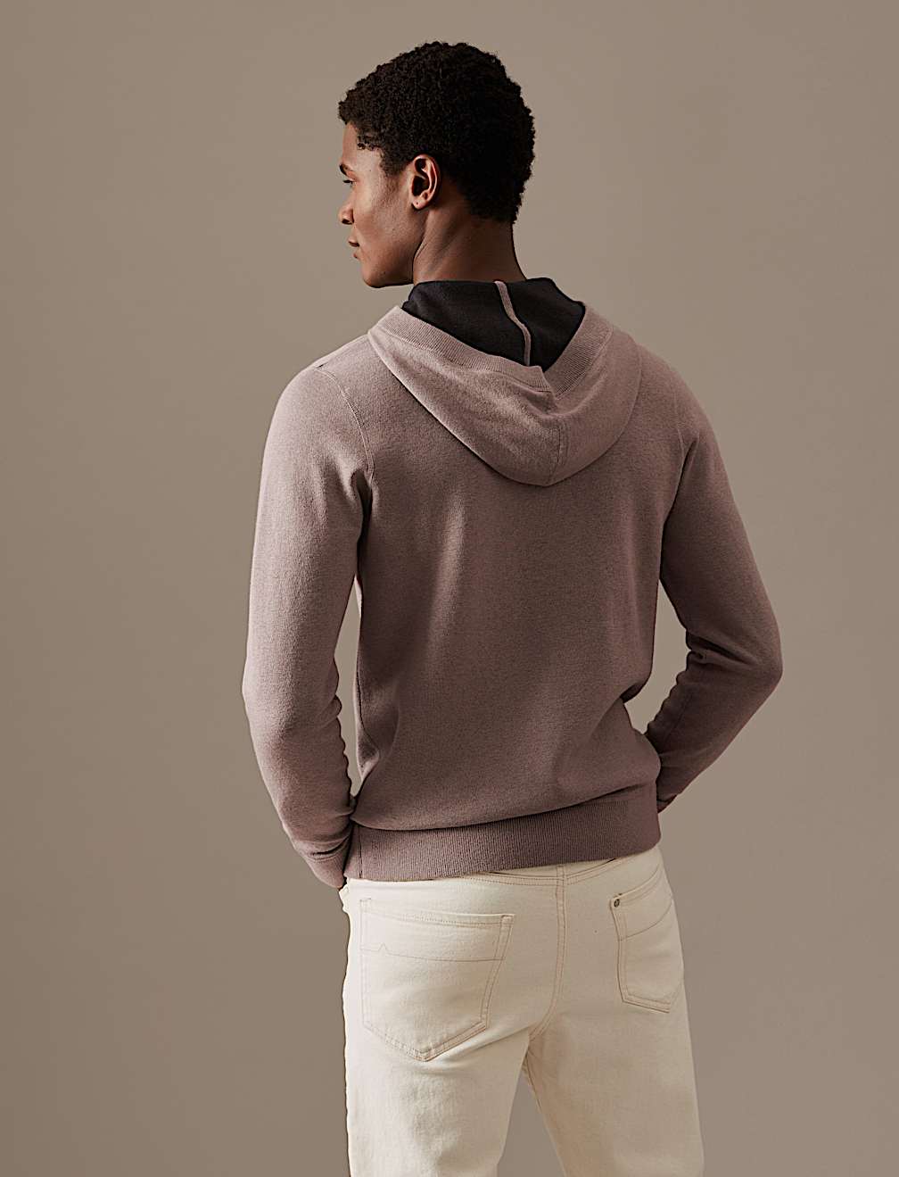 Wool Blend Double Faced Knitted Hoodie