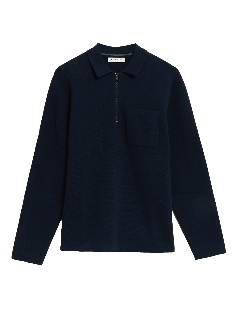 Premium Cotton Zip Neck Knitted Polo Shirt