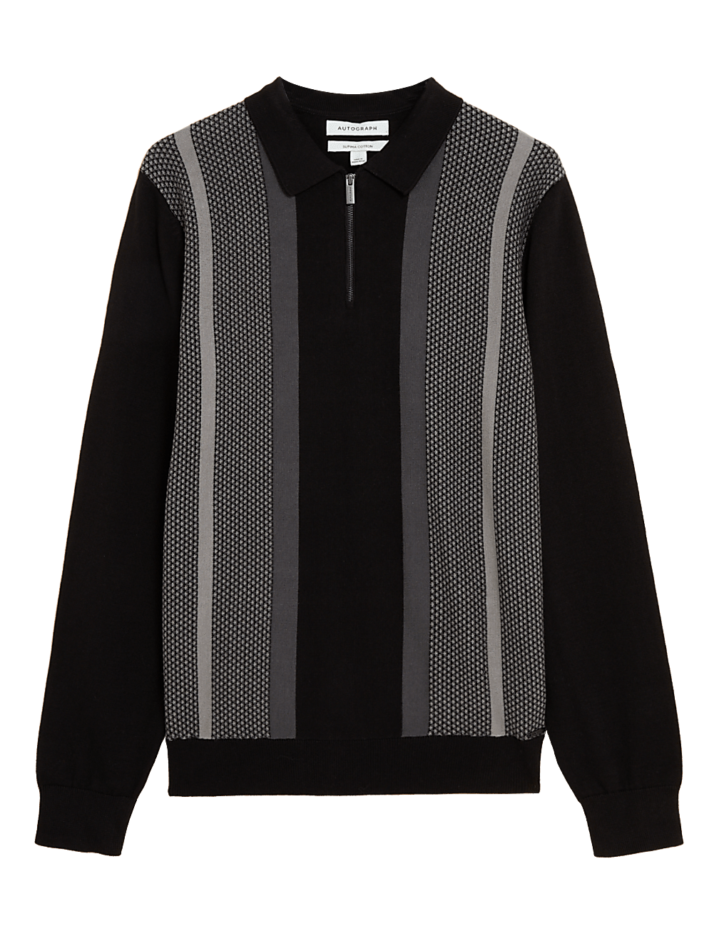Premium Cotton Zip Neck Knitted Polo Shirt