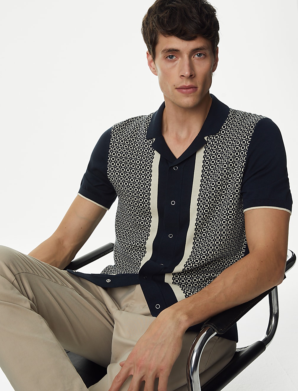 Cotton Rich Short Sleeve Knitted Polo Shirt