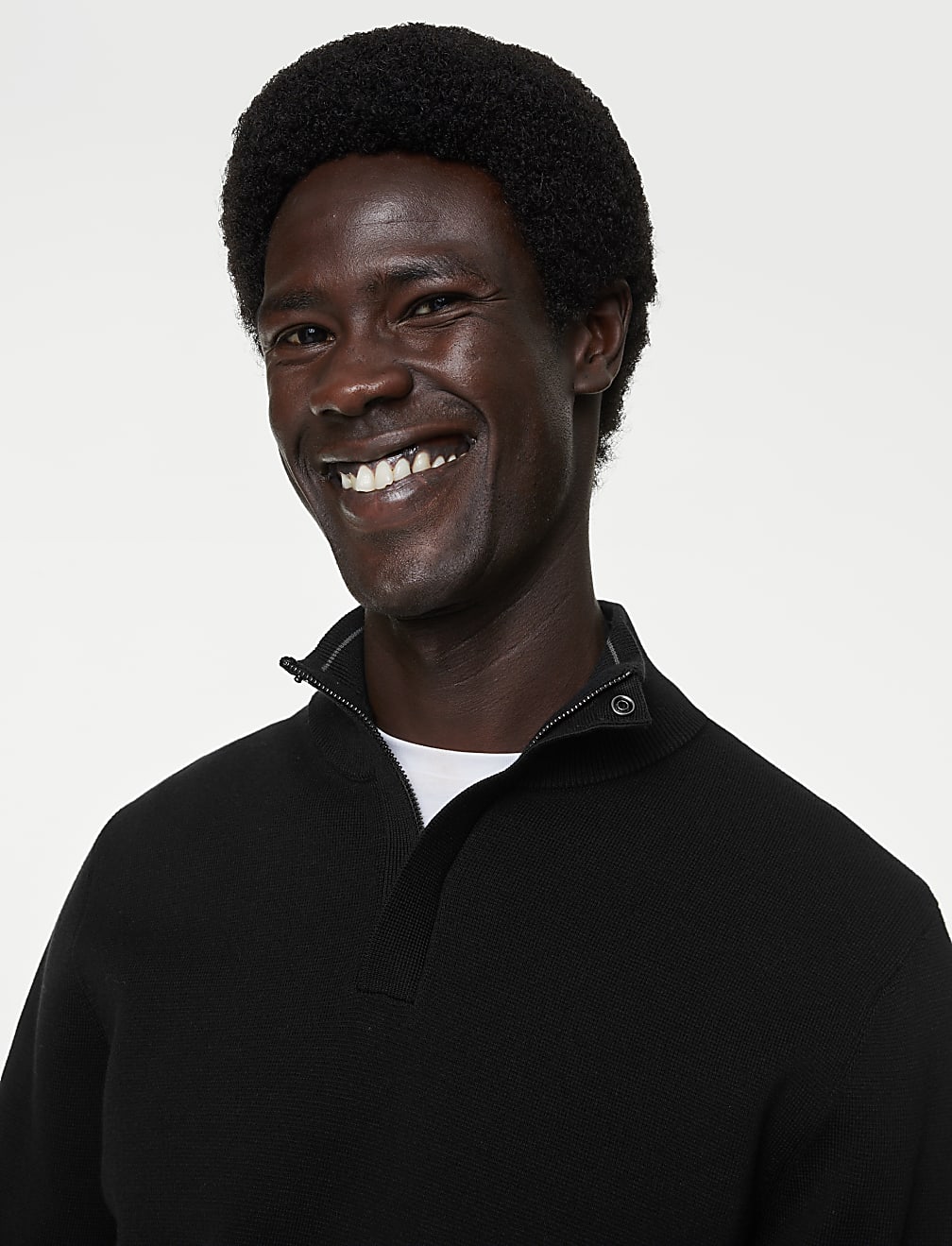 Cotton Blend Half Zip Jumper