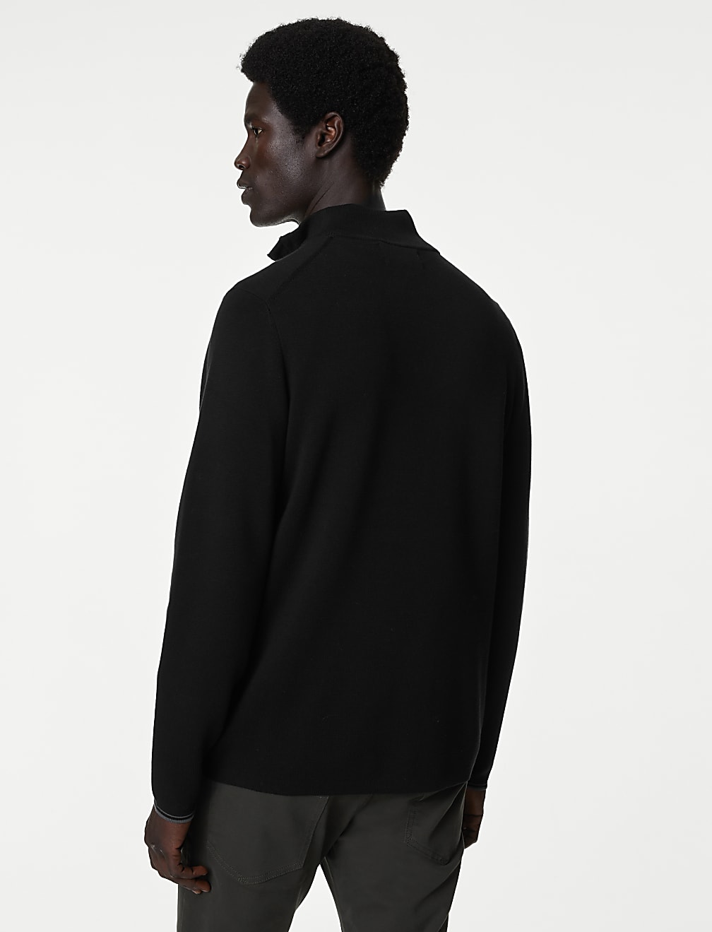 Cotton Blend Half Zip Jumper