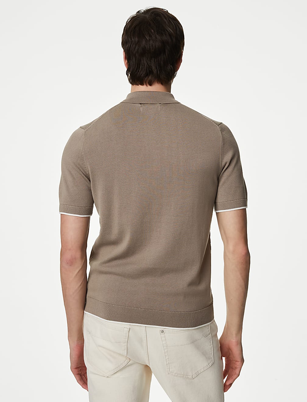 Cotton Rich Textured Knitted Polo Shirt
