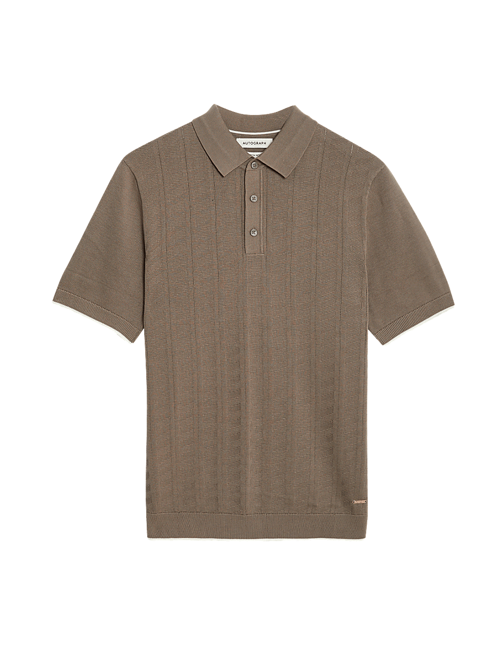 Cotton Rich Textured Knitted Polo Shirt
