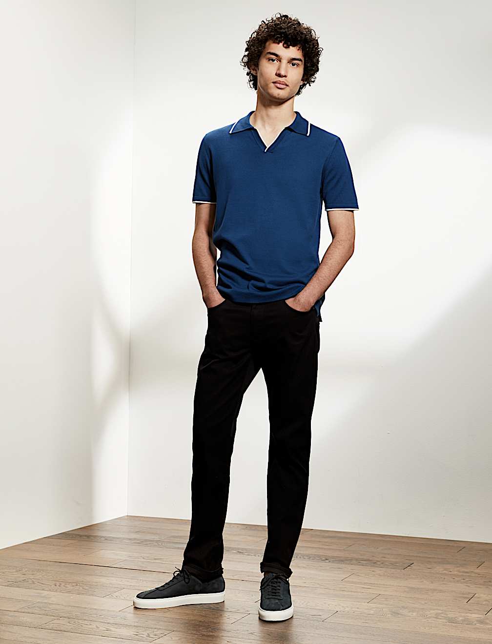 Pure Cotton Tipped Knitted Polo Shirt