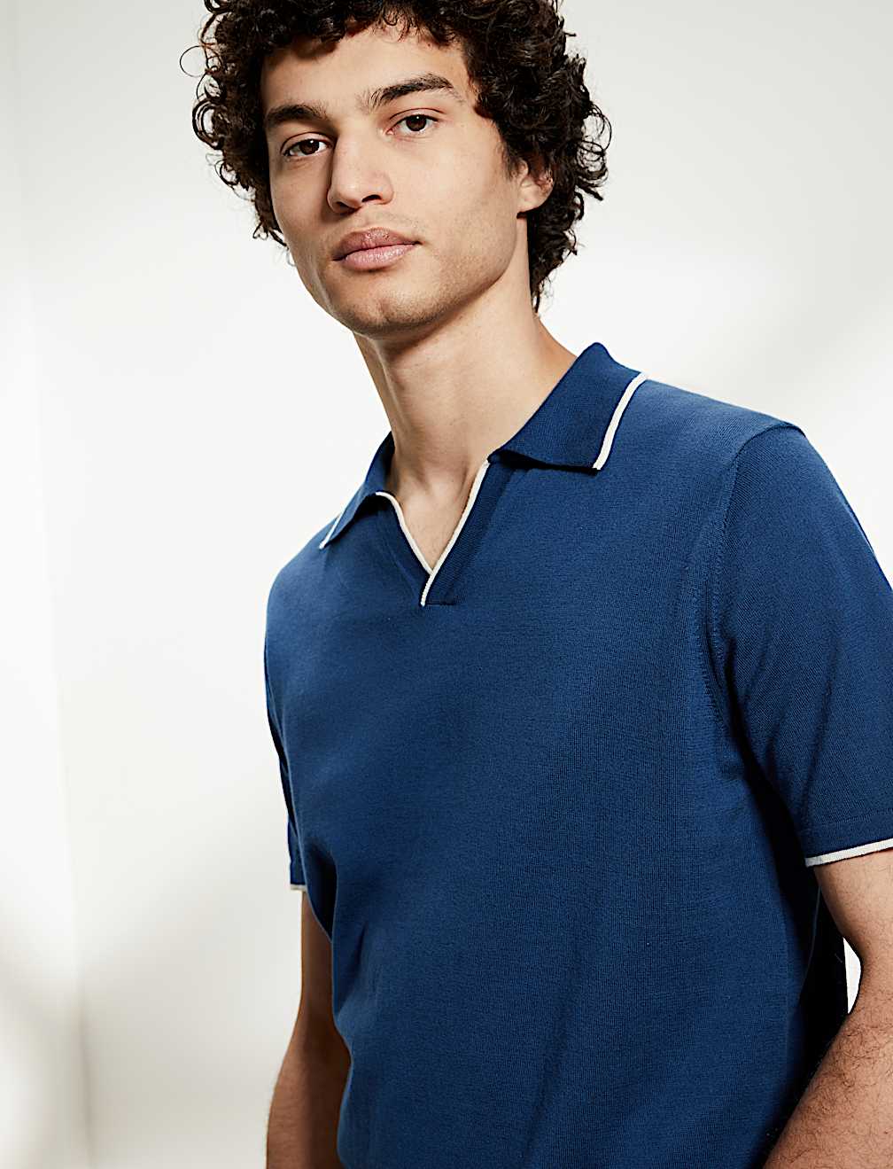 Pure Cotton Tipped Knitted Polo Shirt