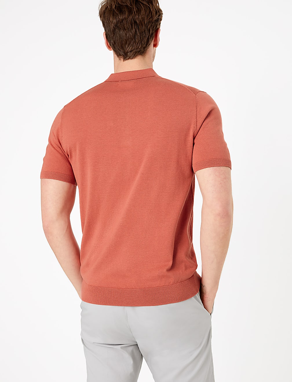 Silk Cotton Knitted Polo Shirt