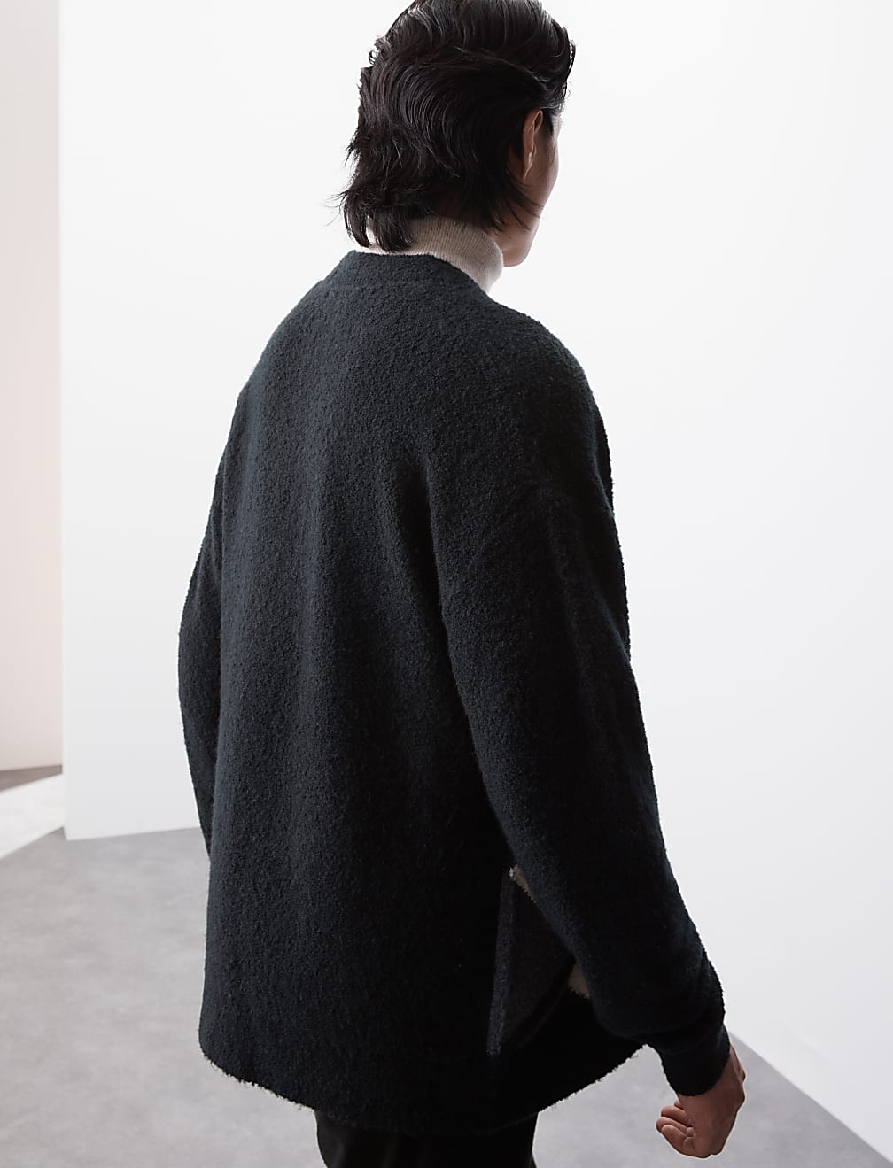Merino Wool Rich Boucle Cardigan