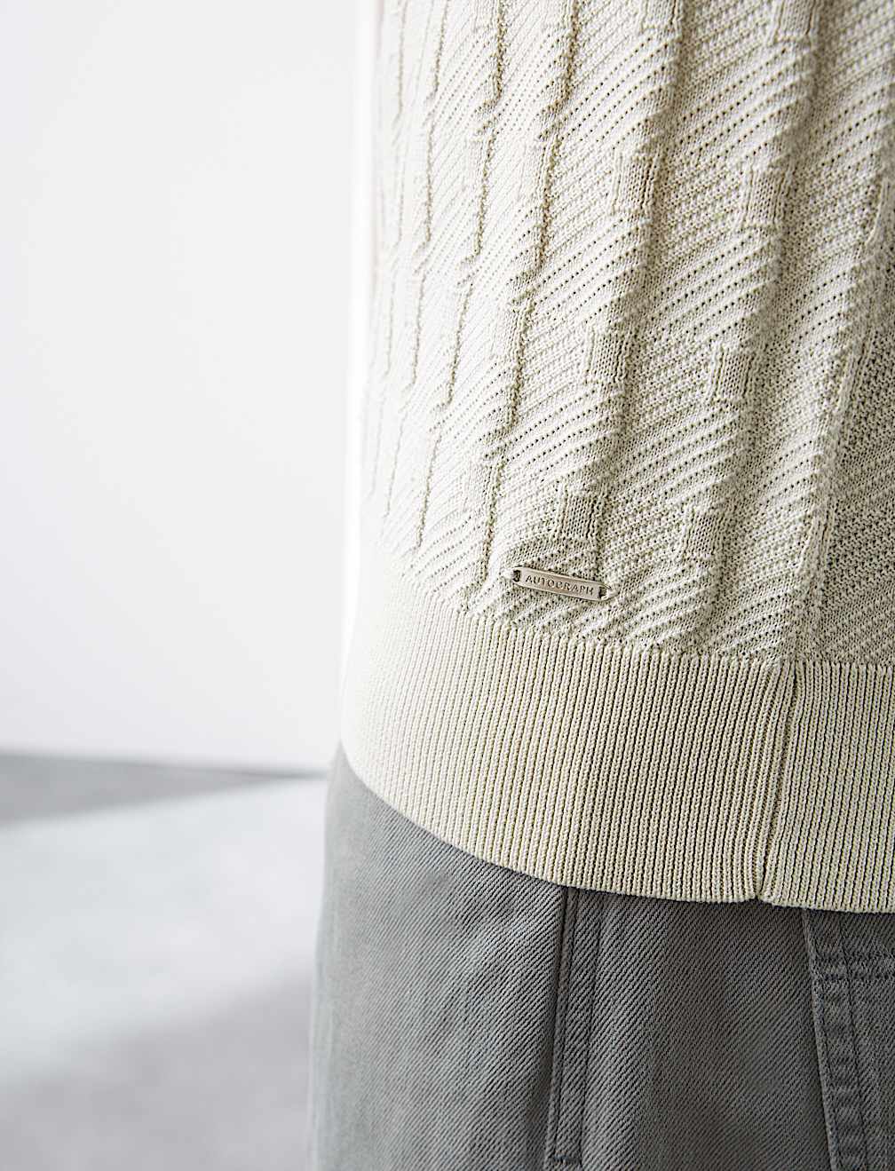 Pure Cotton Textured Knitted Polo Shirt