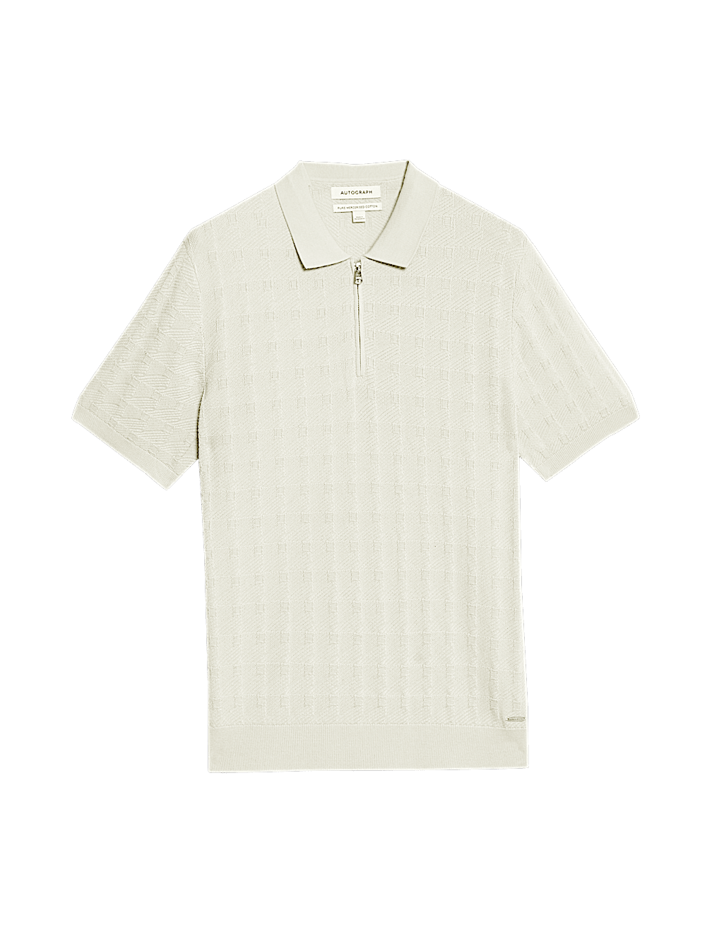 Pure Cotton Textured Knitted Polo Shirt