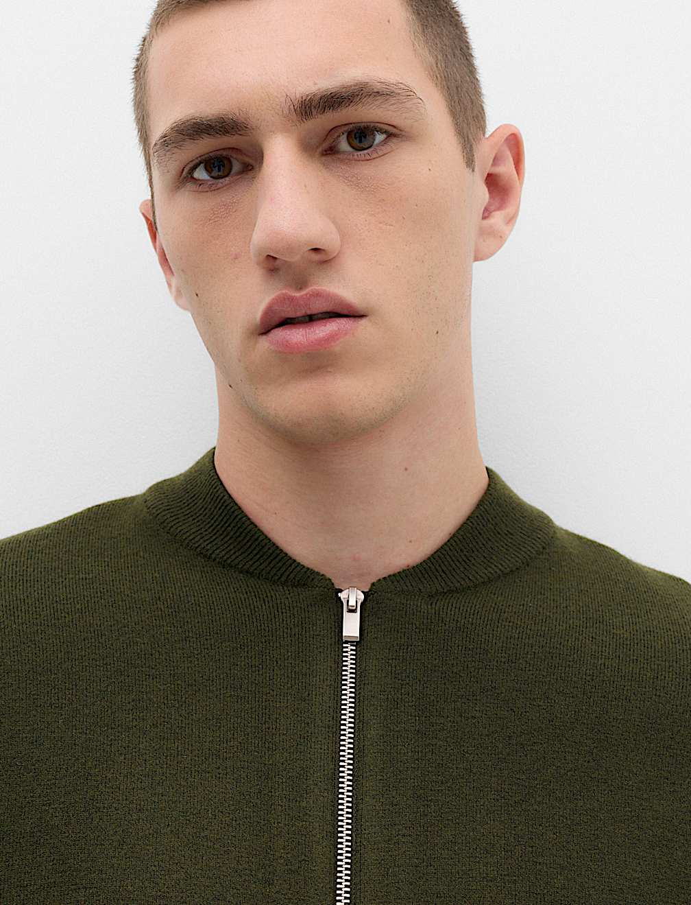 Air Yarn Knitted Bomber Jacket