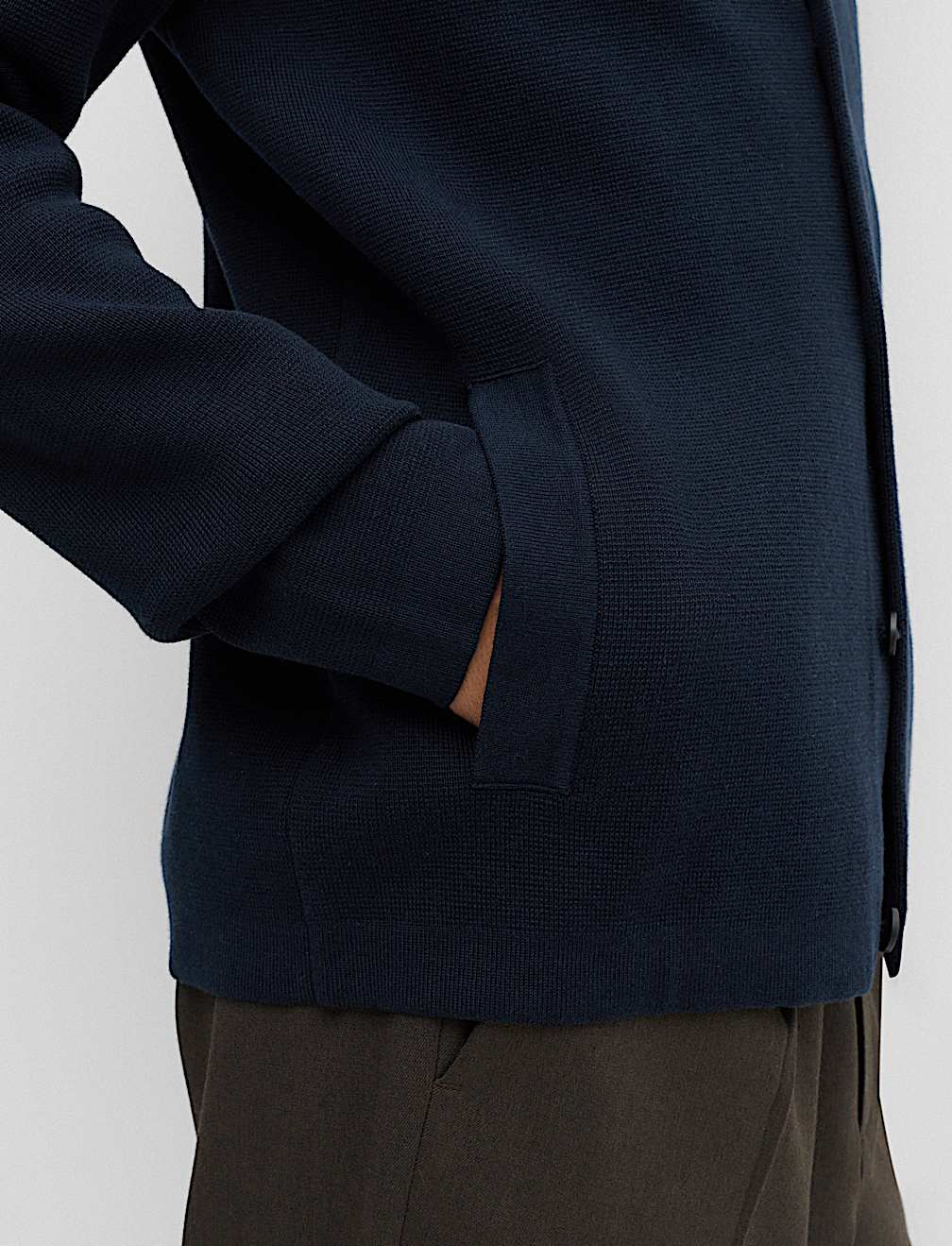 Cotton Blend Milano Knit Overshirt