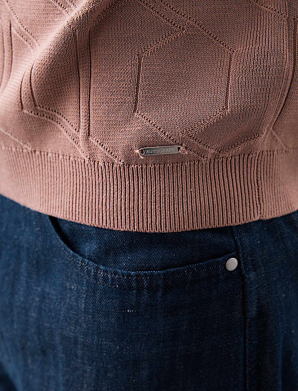 Mercerised Cotton Textured Knitted Polo Shirt