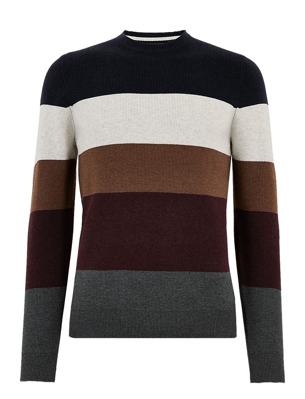 Block Striped Crew Neck Jumper