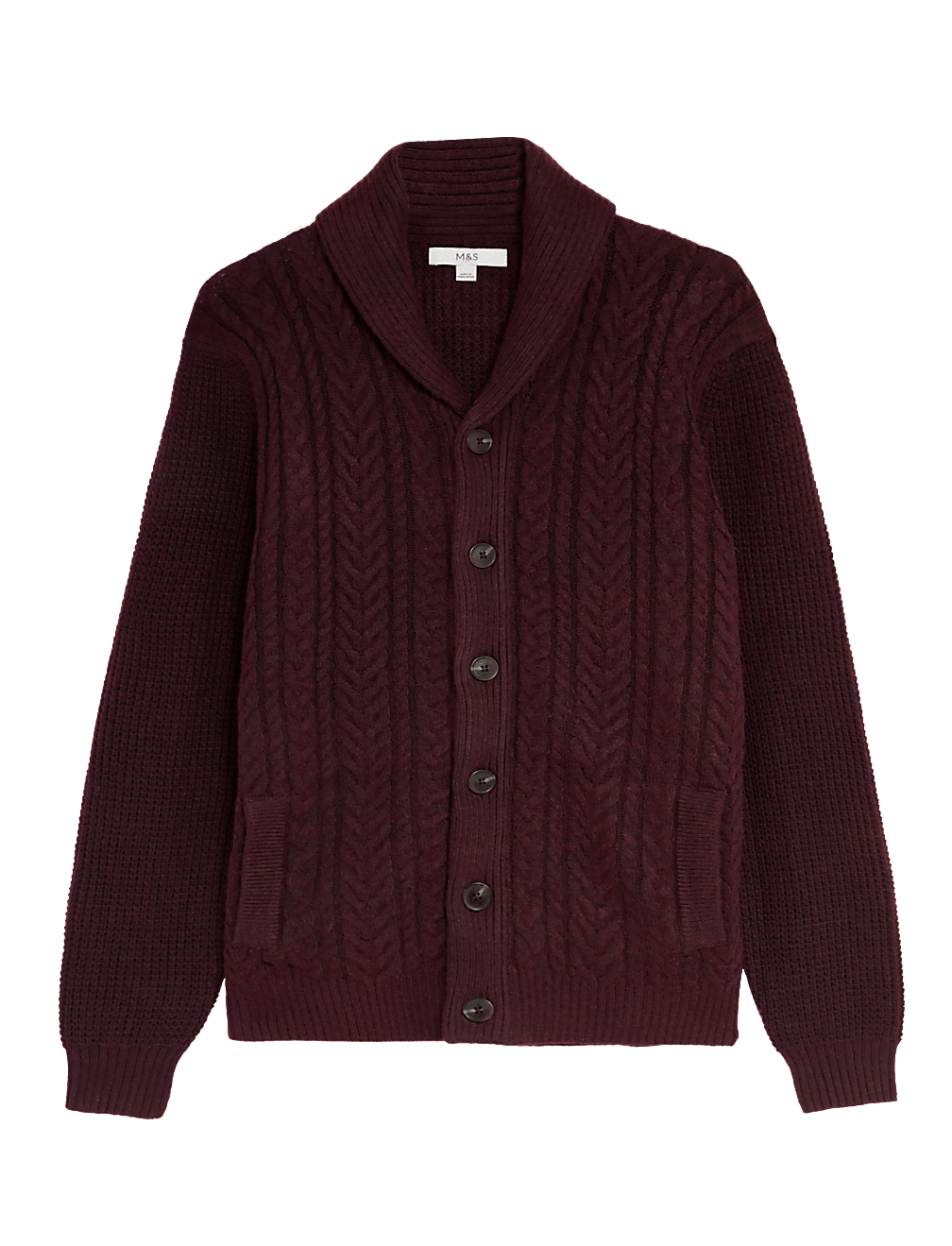 Cable Shawl Collar Cardigan
