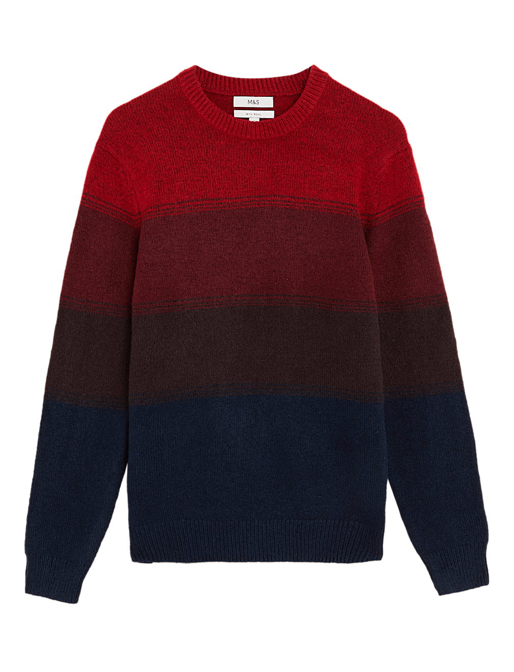 Striped Crew Neck Jumper with Wool