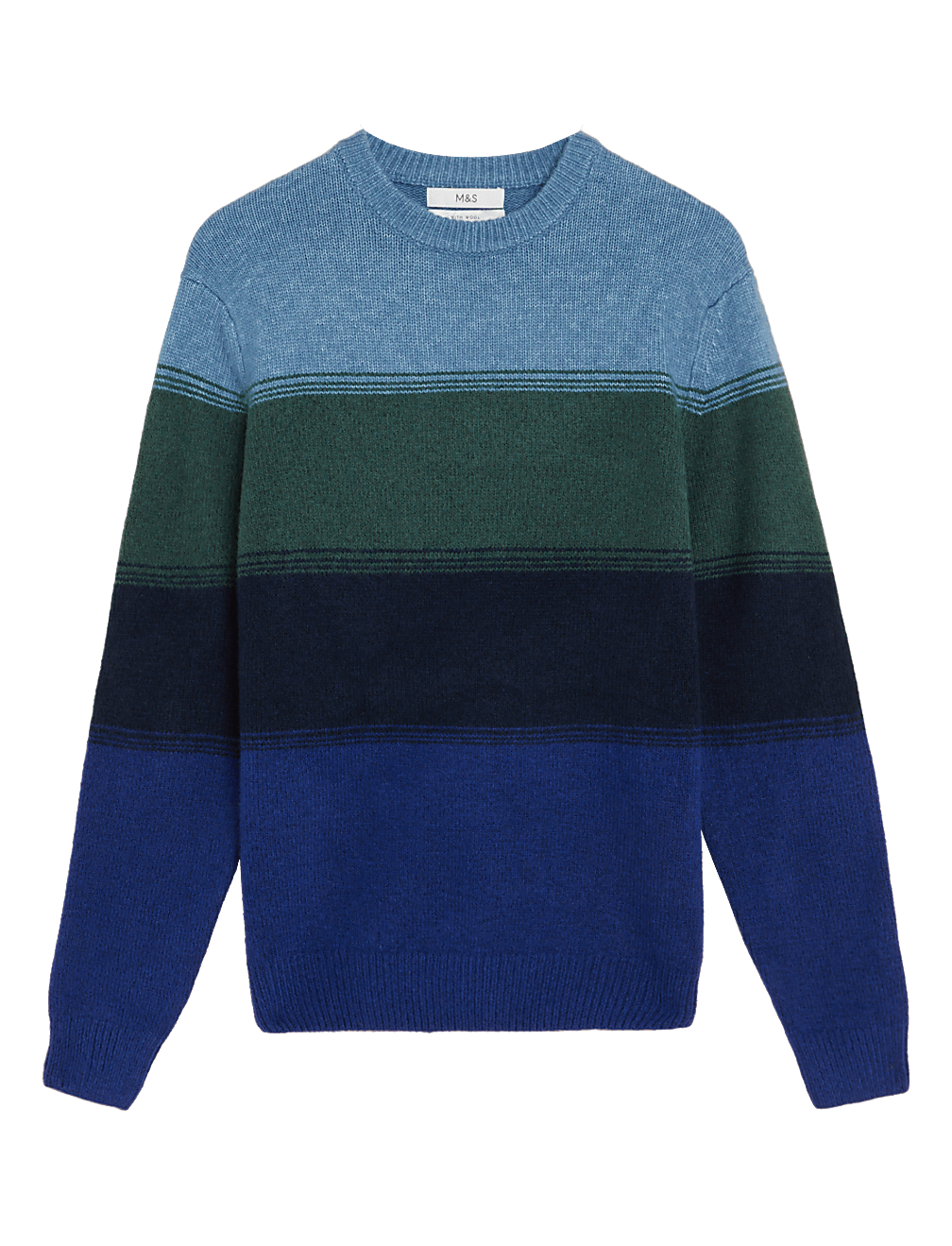 Striped Crew Neck Jumper with Wool