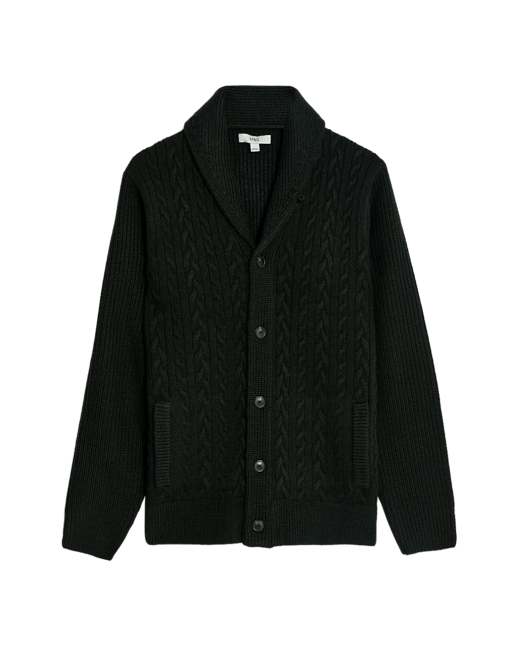 Cable Shawl Collar Cardigan