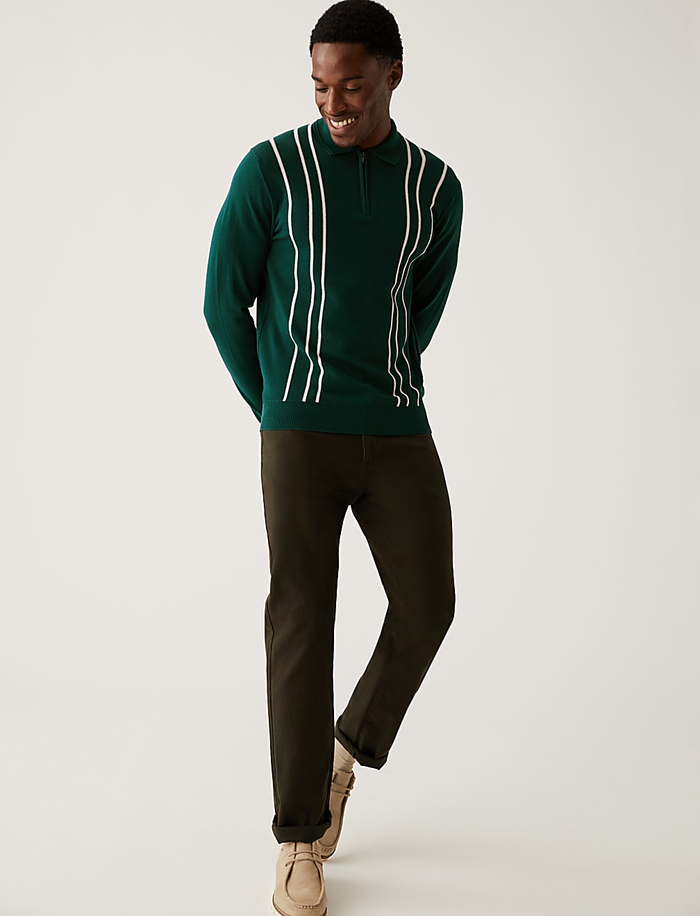 Cotton Rich Textured Knitted Polo Shirt