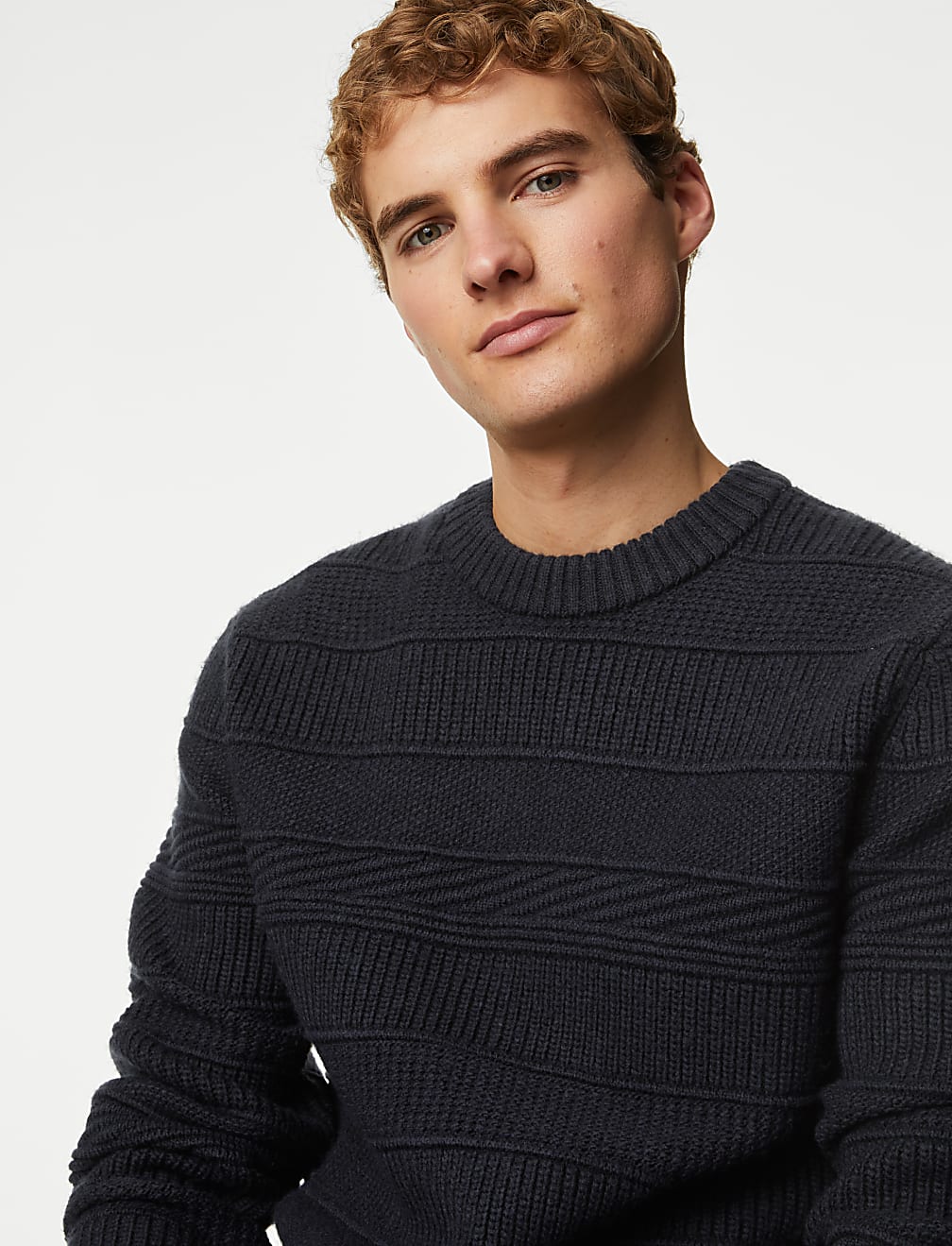 Textured Crew Neck Jumper