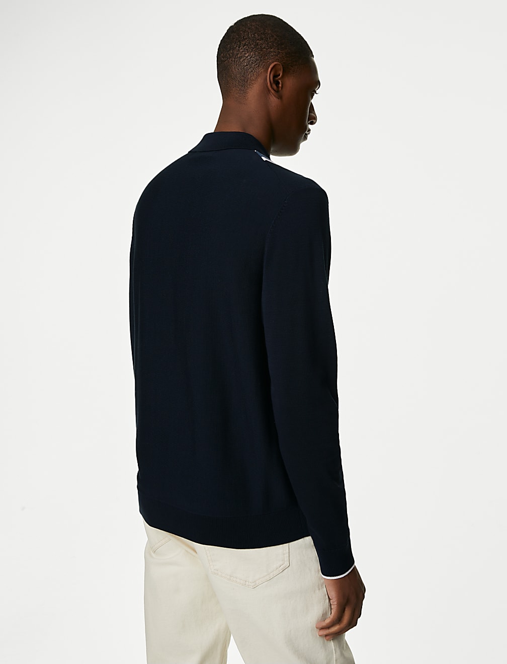 Cotton Rich Striped Knitted Polo Shirt