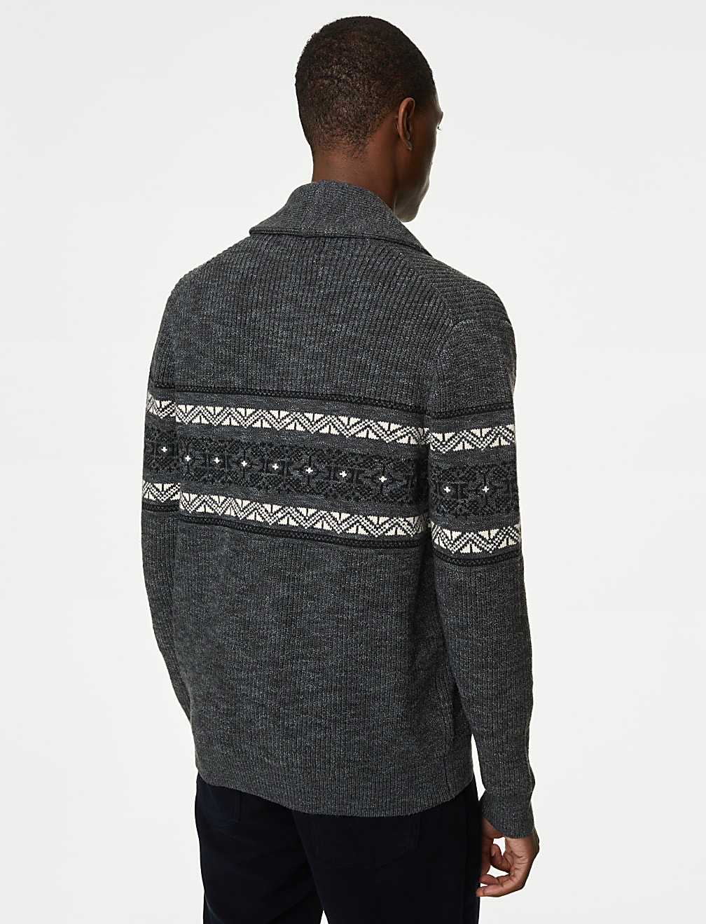 Cotton Blend Fair Isle Cardigan