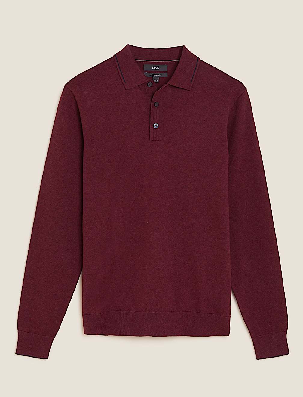 Cotton Rich Tipped Knitted Polo Shirt