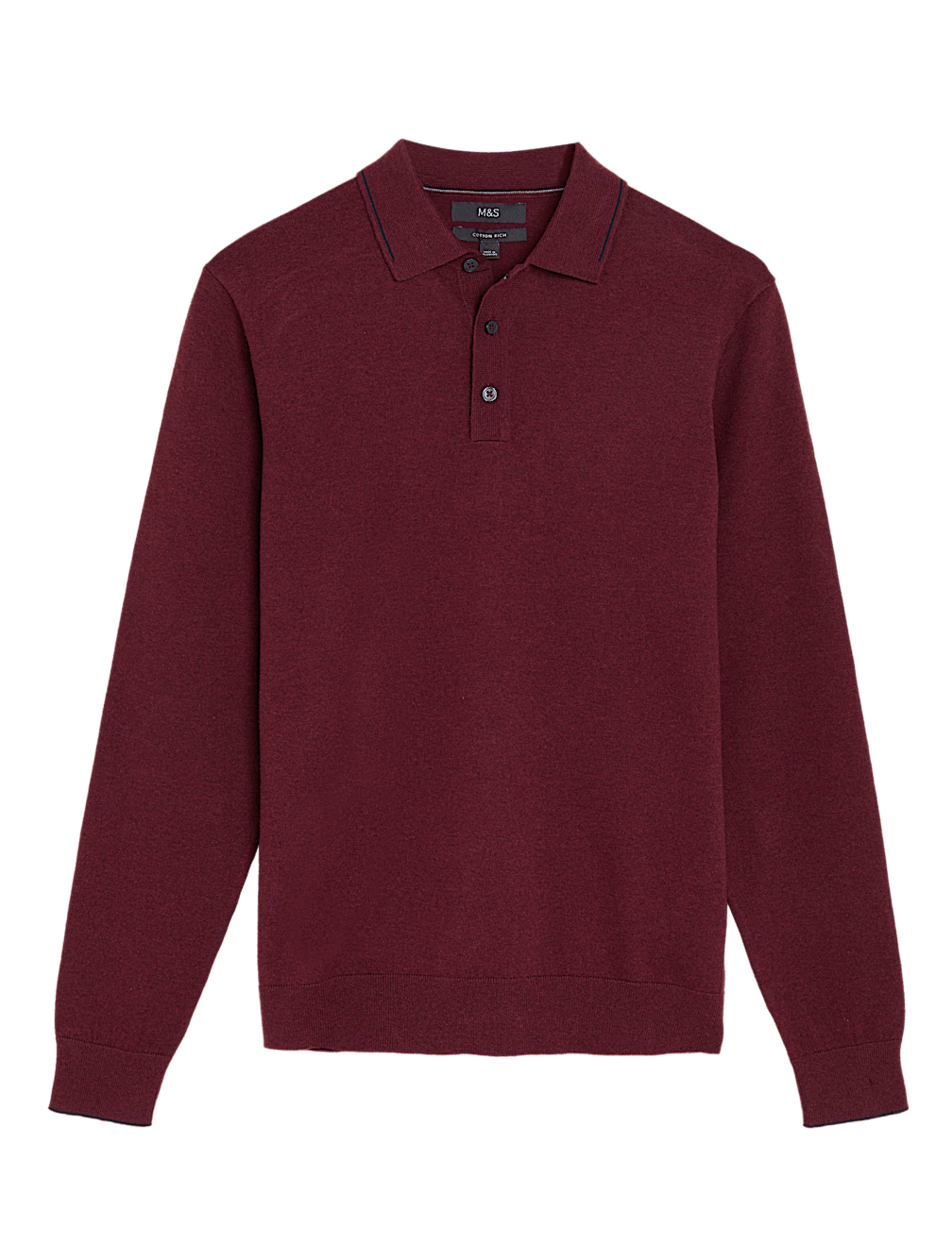 Cotton Rich Tipped Knitted Polo Shirt