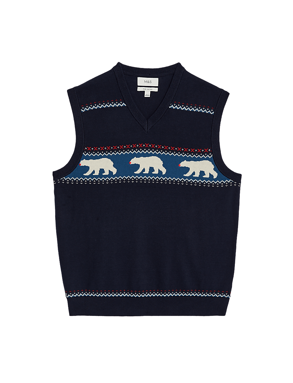 Pure Cotton Polar Bear Knitted Vest