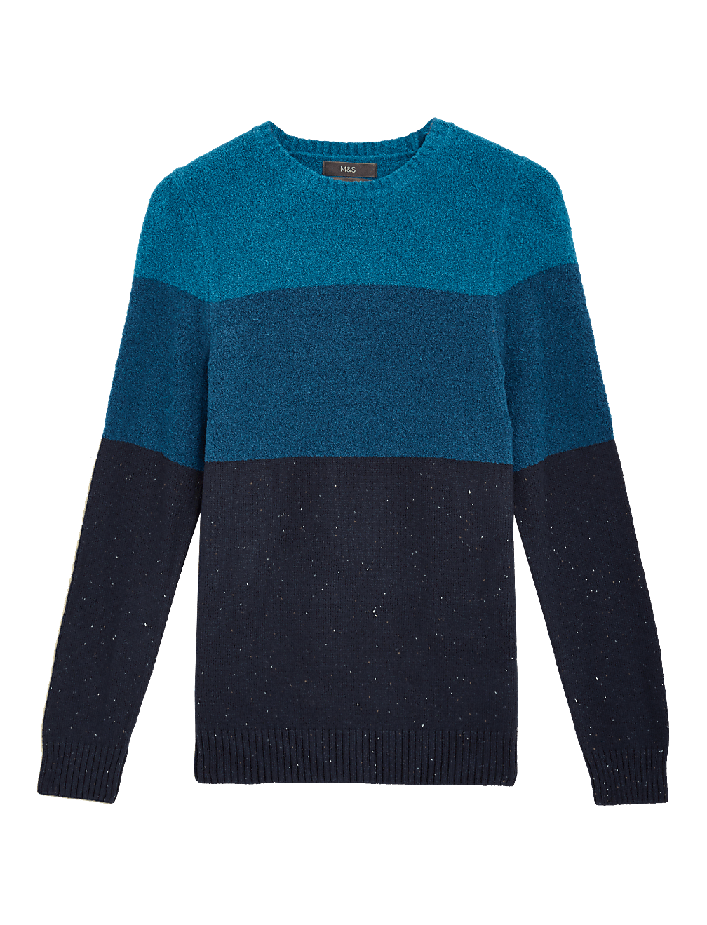 Cotton Block Stripe Crew Neck Jumper
