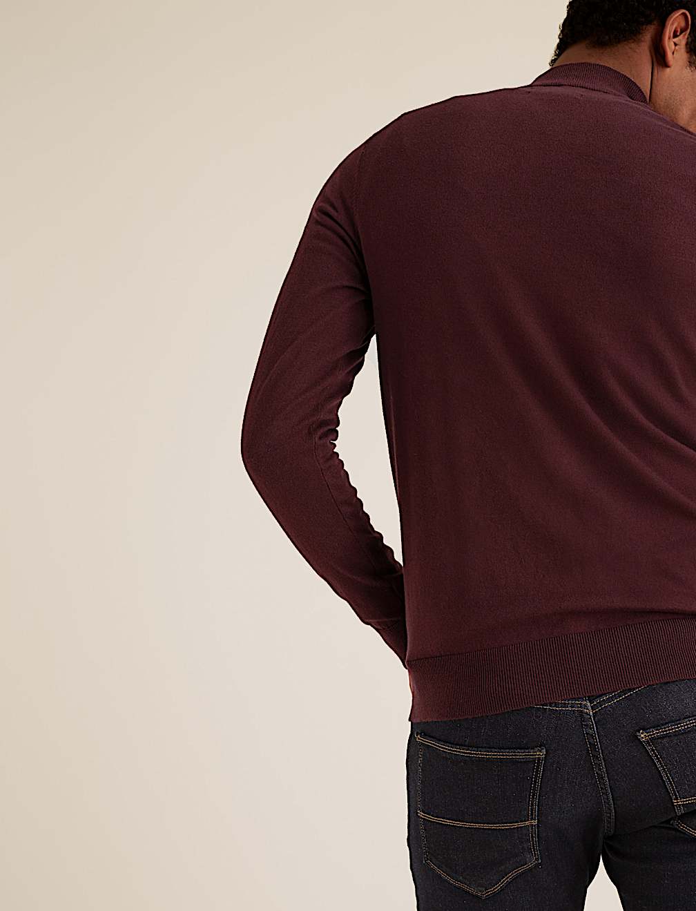 Cotton Rich Half Zip Jumper