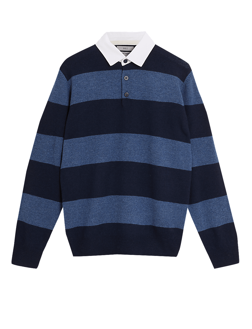 Pure Lambswool Striped Rugby Shirt