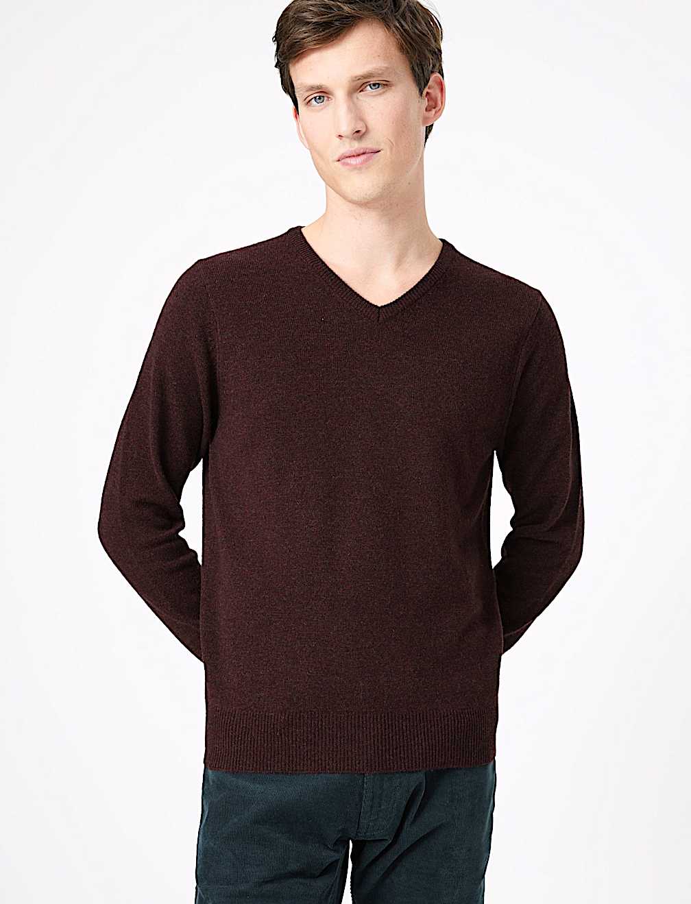 Pure Extra Fine Lambswool V-Neck Jumper