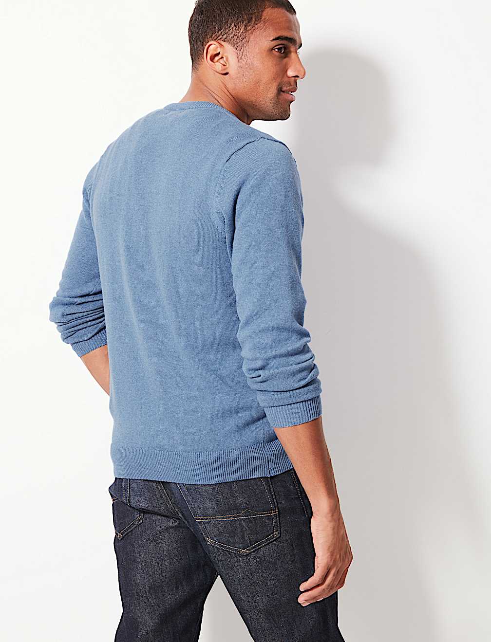 Pure Cotton V-Neck Jumper