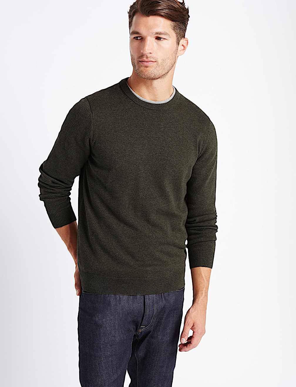 Pure Cotton Crew Neck Jumper