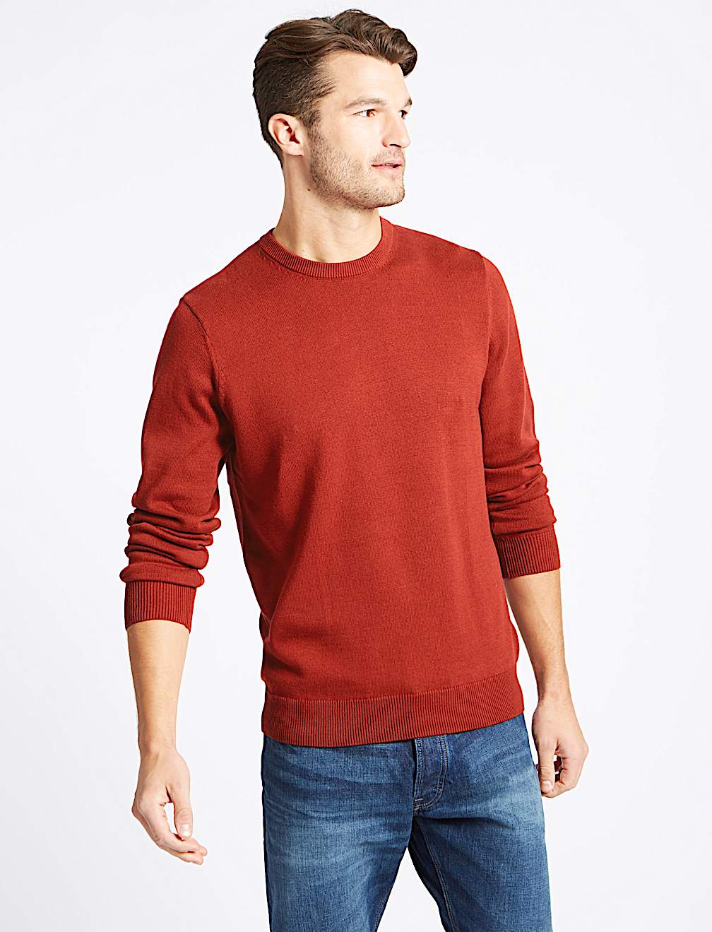 Pure Cotton Crew Neck Jumper