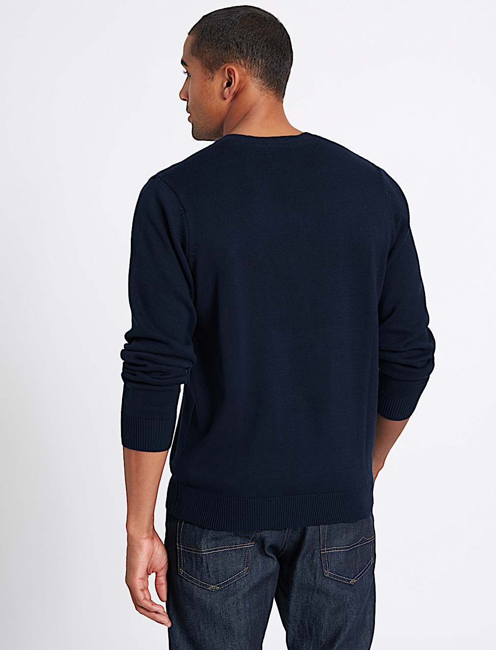 Pure Cotton Crew Neck Jumper
