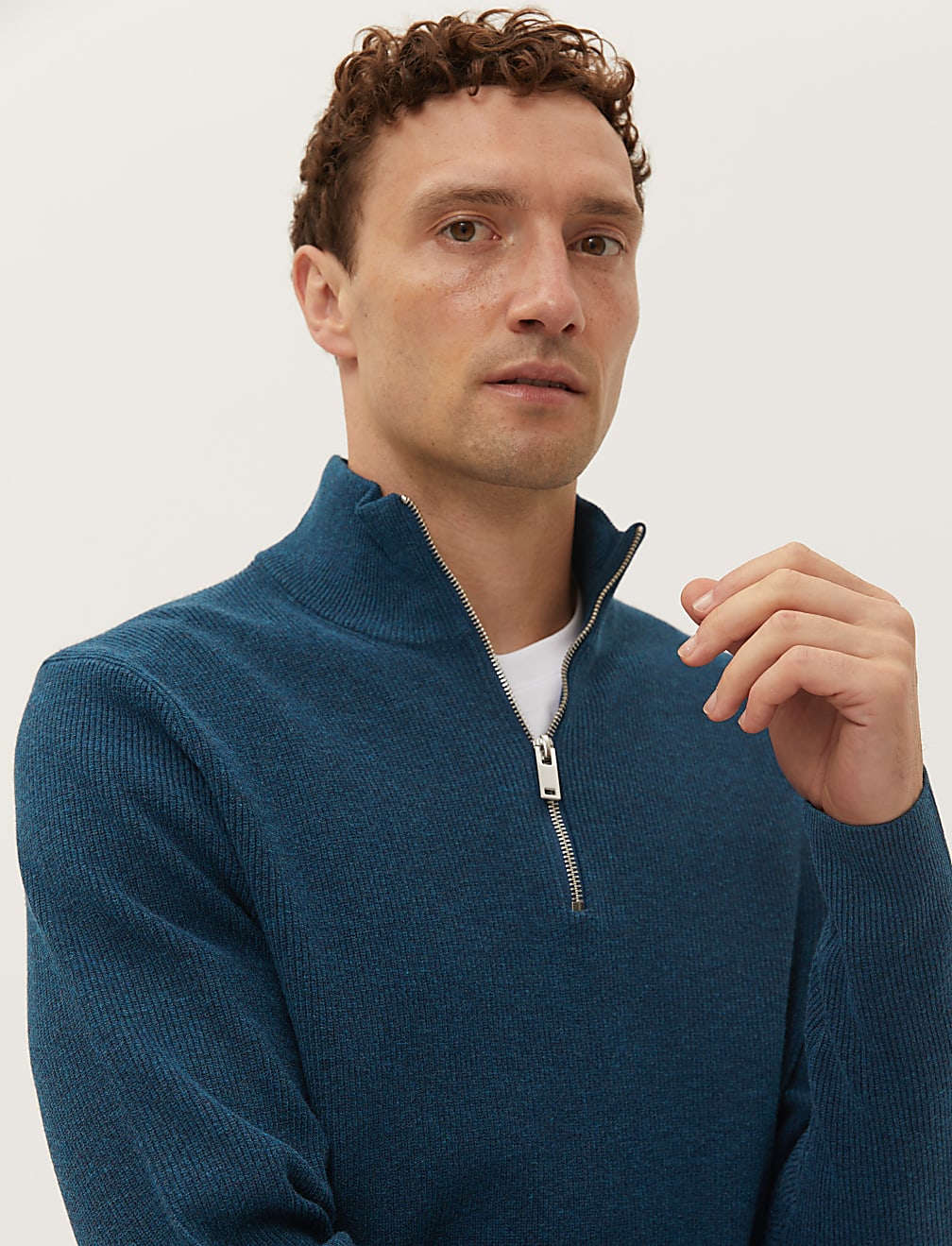 Cotton Blend Textured Jumper