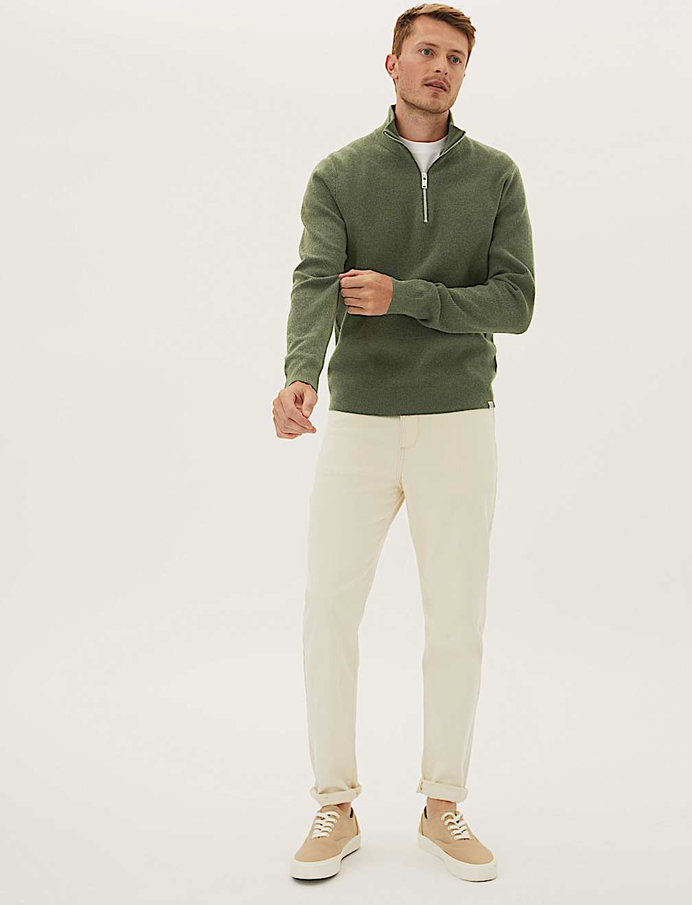 Cotton Blend Textured Jumper