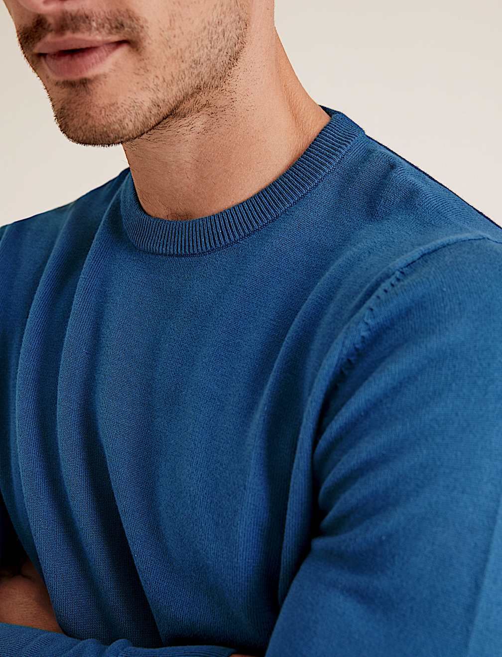 Pure Cotton Crew Neck Jumper