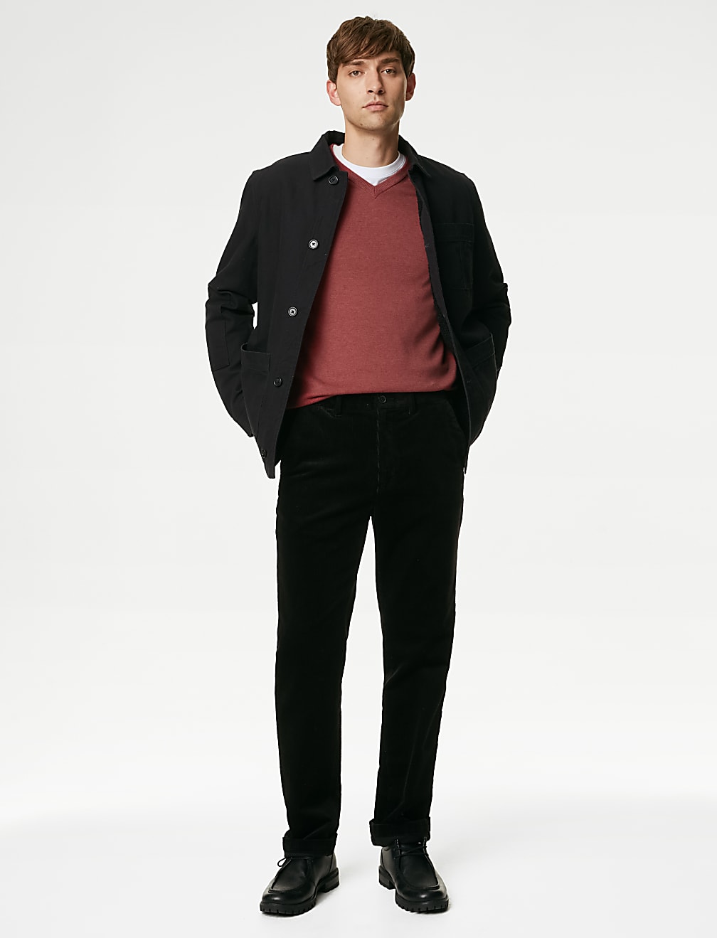 Pure Cotton V-Neck Jumper