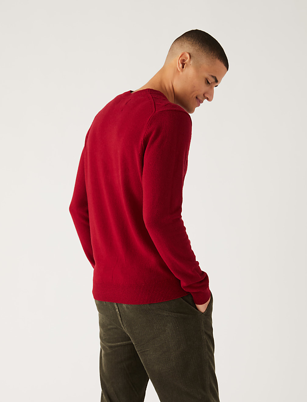 Pure Lambswool Cable Knit Crew Neck Jumper