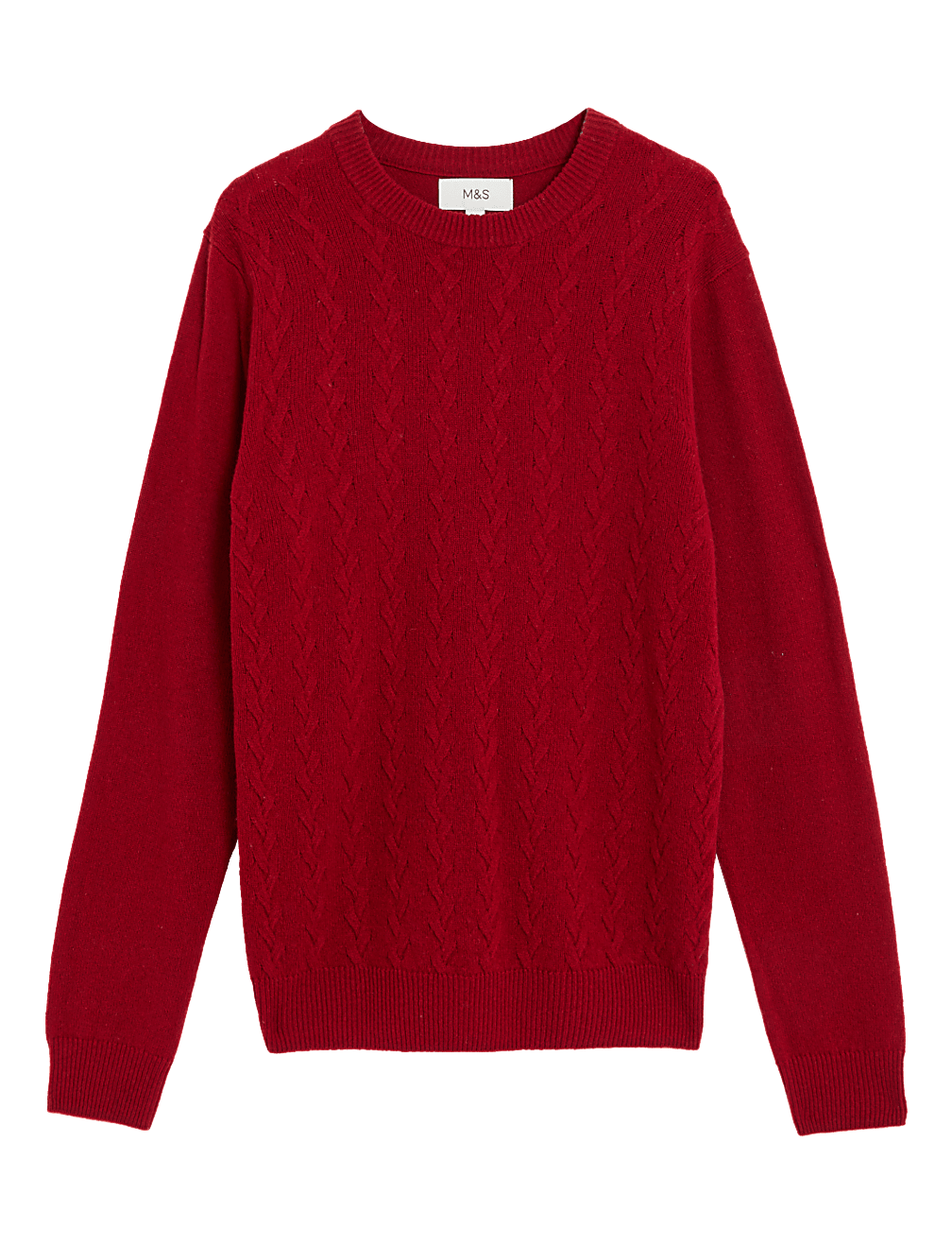 Pure Lambswool Cable Knit Crew Neck Jumper