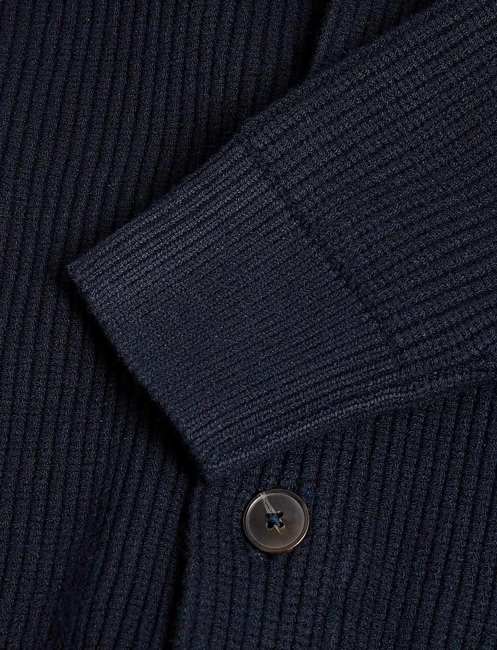 Cotton Blend Textured Shawl Collar Cardigan