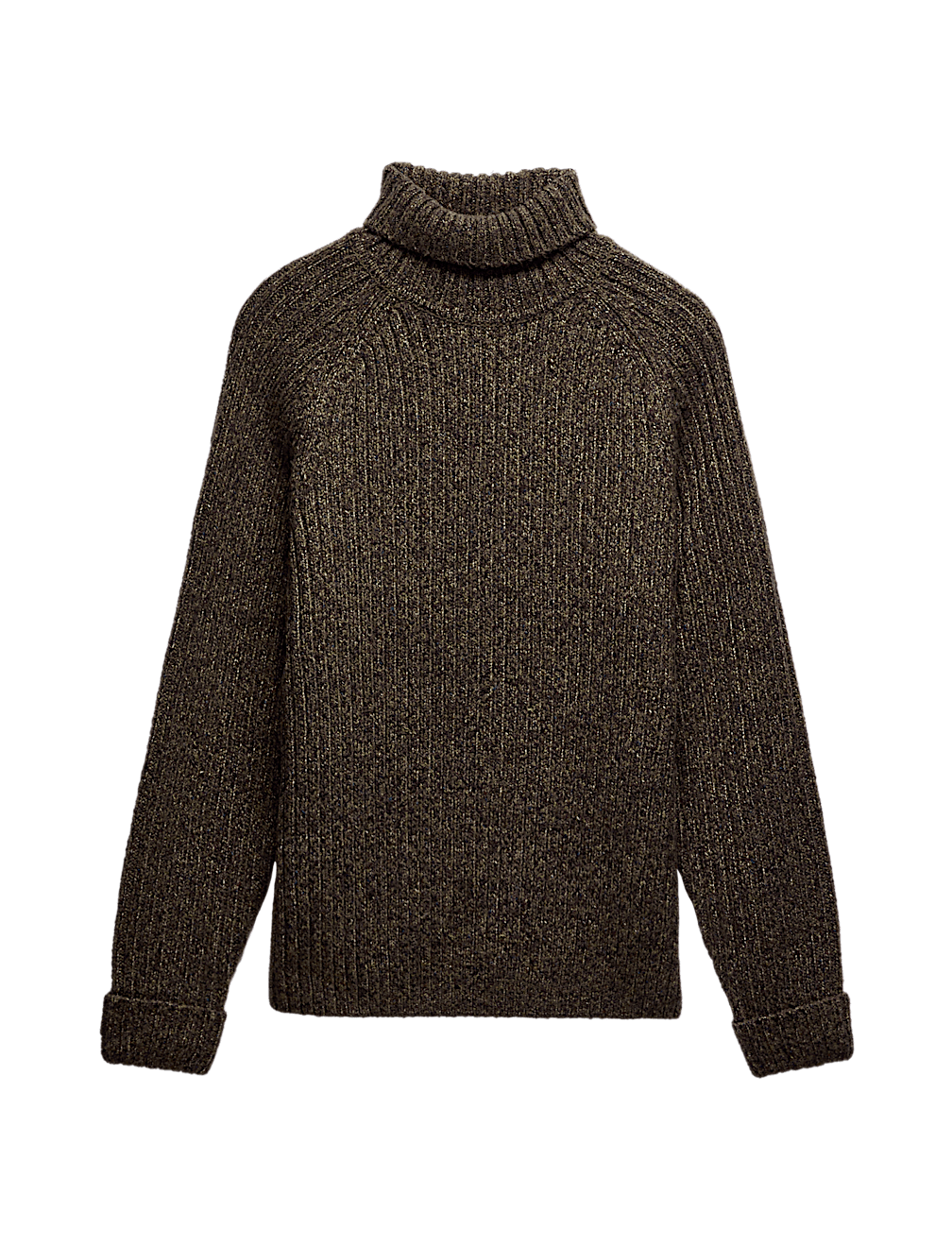 Cotton Rich Ribbed Roll Neck Jumper